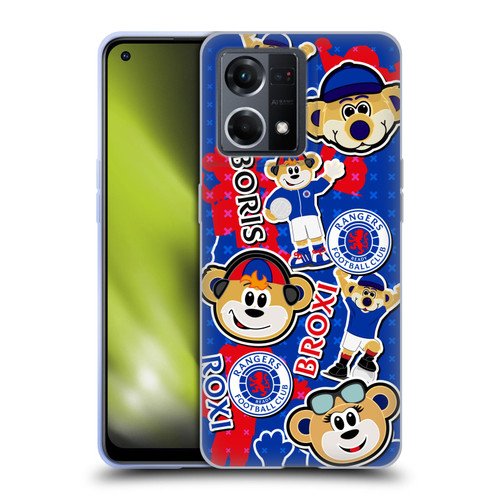 Rangers FC Crest Mascot Sticker Collage Soft Gel Case for OPPO Reno8 4G