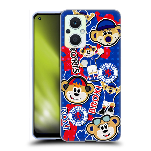 Rangers FC Crest Mascot Sticker Collage Soft Gel Case for OPPO Reno8 Lite