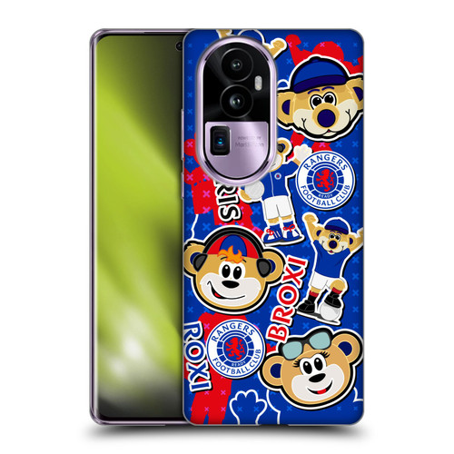 Rangers FC Crest Mascot Sticker Collage Soft Gel Case for OPPO Reno10 Pro+