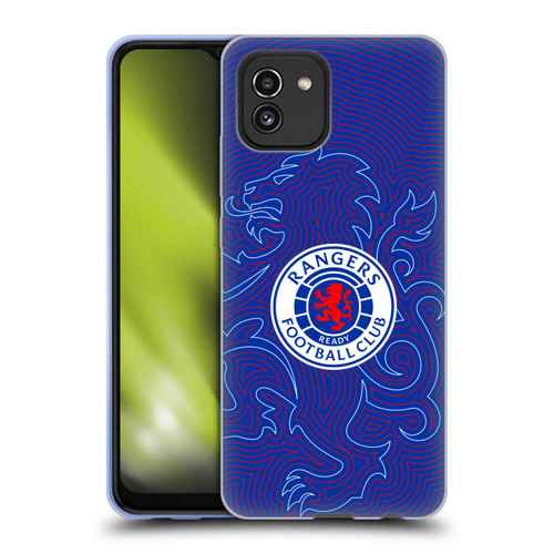 Rangers FC Crest Lion Pinstripes Pattern Soft Gel Case for Samsung Galaxy A03 (2021)