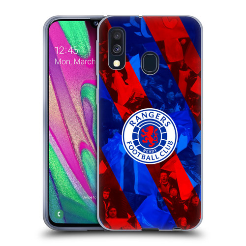 Rangers FC Crest Stadium Stripes Soft Gel Case for Samsung Galaxy A40 (2019)
