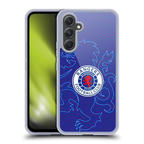Rangers FC Crest Lion Pinstripes Pattern Soft Gel Case for Samsung Galaxy A54 5G