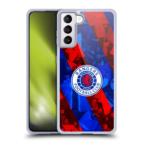 Rangers FC Crest Stadium Stripes Soft Gel Case for Samsung Galaxy S21+ 5G