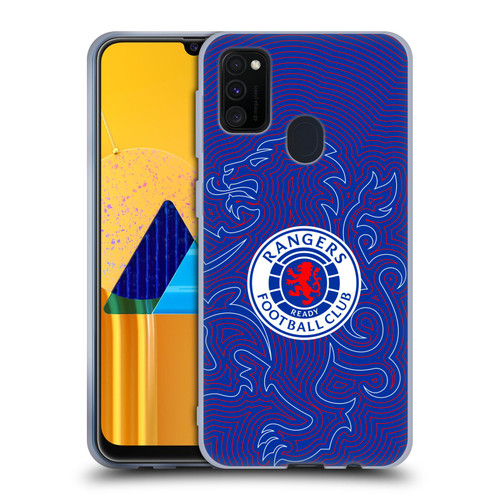 Rangers FC Crest Lion Pinstripes Pattern Soft Gel Case for Samsung Galaxy M30s (2019)/M21 (2020)