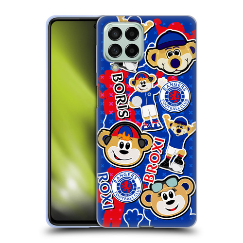 Rangers FC Crest Mascot Sticker Collage Soft Gel Case for Samsung Galaxy M53 (2022)