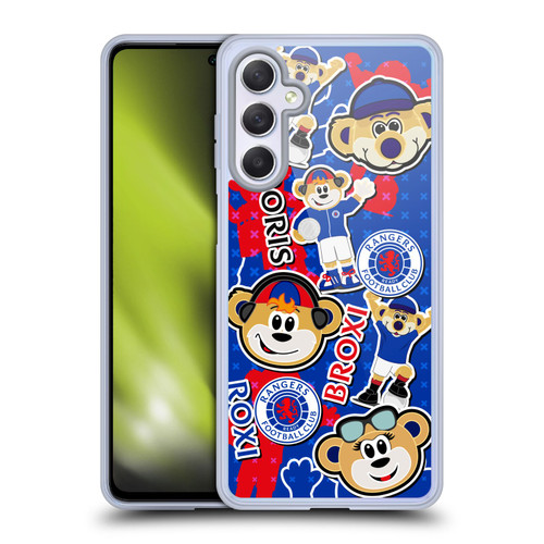 Rangers FC Crest Mascot Sticker Collage Soft Gel Case for Samsung Galaxy M54 5G