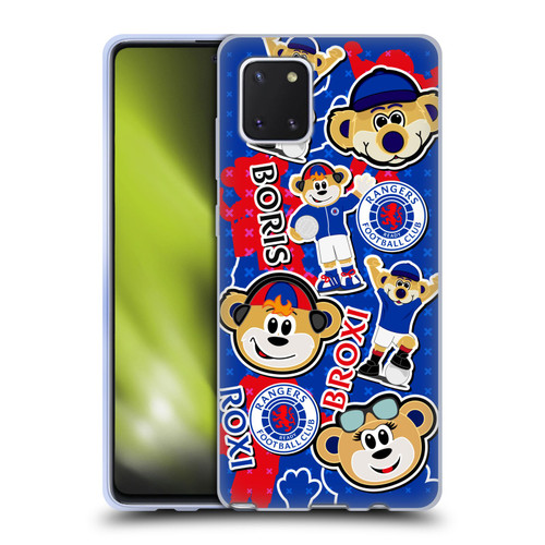Rangers FC Crest Mascot Sticker Collage Soft Gel Case for Samsung Galaxy Note10 Lite