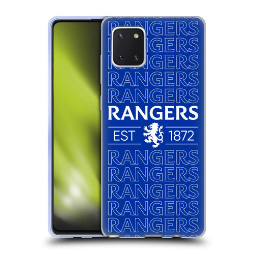 Rangers FC Crest Typography Soft Gel Case for Samsung Galaxy Note10 Lite