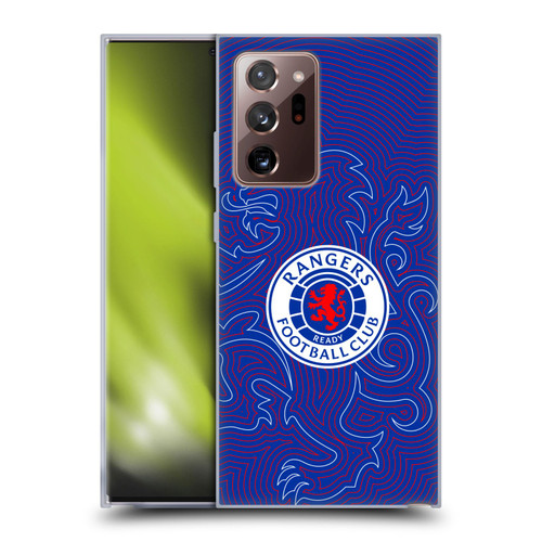 Rangers FC Crest Lion Pinstripes Pattern Soft Gel Case for Samsung Galaxy Note20 Ultra / 5G