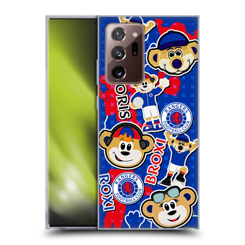 Rangers FC Crest Mascot Sticker Collage Soft Gel Case for Samsung Galaxy Note20 Ultra / 5G