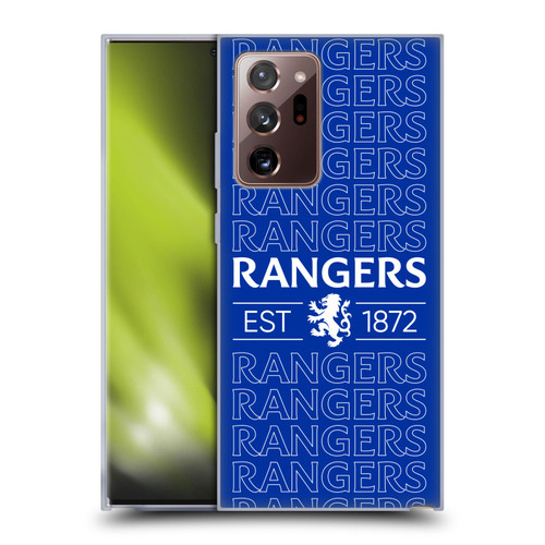 Rangers FC Crest Typography Soft Gel Case for Samsung Galaxy Note20 Ultra / 5G