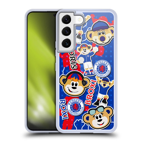 Rangers FC Crest Mascot Sticker Collage Soft Gel Case for Samsung Galaxy S22 5G