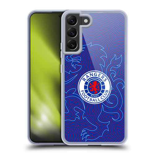 Rangers FC Crest Lion Pinstripes Pattern Soft Gel Case for Samsung Galaxy S22+ 5G