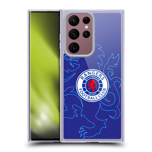 Rangers FC Crest Lion Pinstripes Pattern Soft Gel Case for Samsung Galaxy S22 Ultra 5G
