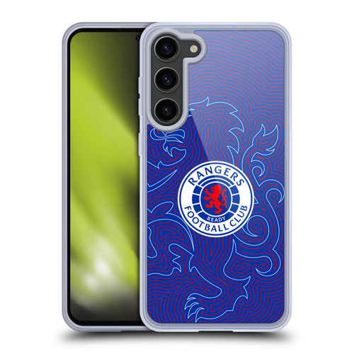 Rangers FC Crest Lion Pinstripes Pattern Soft Gel Case for Samsung Galaxy S23+ 5G