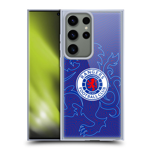 Rangers FC Crest Lion Pinstripes Pattern Soft Gel Case for Samsung Galaxy S23 Ultra 5G