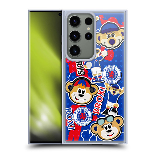Rangers FC Crest Mascot Sticker Collage Soft Gel Case for Samsung Galaxy S23 Ultra 5G