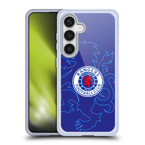 Rangers FC Crest Lion Pinstripes Pattern Soft Gel Case for Samsung Galaxy S24 5G