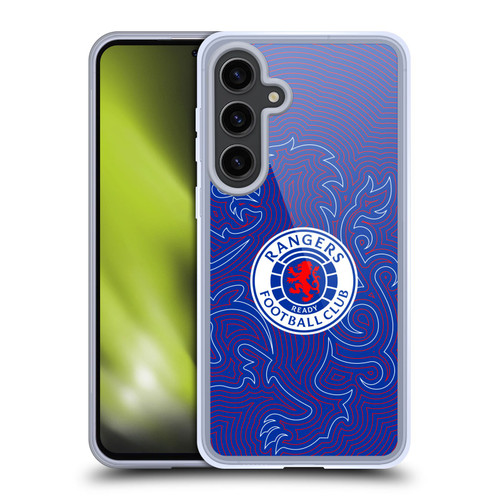 Rangers FC Crest Lion Pinstripes Pattern Soft Gel Case for Samsung Galaxy S24+ 5G