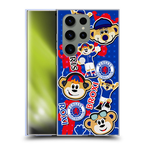 Rangers FC Crest Mascot Sticker Collage Soft Gel Case for Samsung Galaxy S24 Ultra 5G