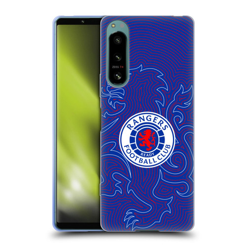 Rangers FC Crest Lion Pinstripes Pattern Soft Gel Case for Sony Xperia 5 IV