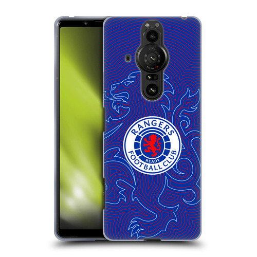 Rangers FC Crest Lion Pinstripes Pattern Soft Gel Case for Sony Xperia Pro-I