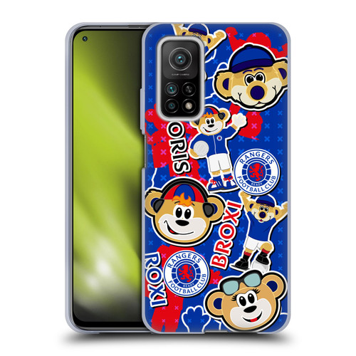Rangers FC Crest Mascot Sticker Collage Soft Gel Case for Xiaomi Mi 10T 5G