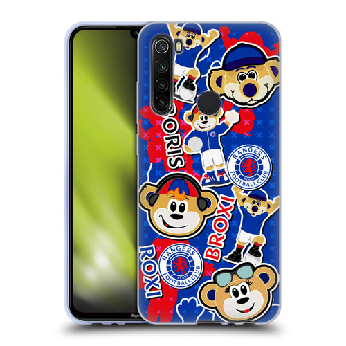 Rangers FC Crest Mascot Sticker Collage Soft Gel Case for Xiaomi Redmi Note 8T