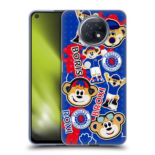 Rangers FC Crest Mascot Sticker Collage Soft Gel Case for Xiaomi Redmi Note 9T 5G