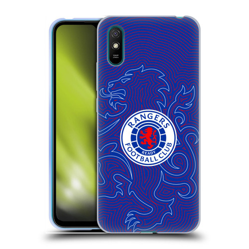 Rangers FC Crest Lion Pinstripes Pattern Soft Gel Case for Xiaomi Redmi 9A / Redmi 9AT