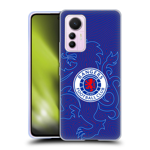 Rangers FC Crest Lion Pinstripes Pattern Soft Gel Case for Xiaomi 12 Lite