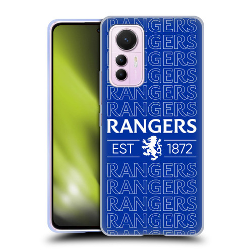 Rangers FC Crest Typography Soft Gel Case for Xiaomi 12 Lite