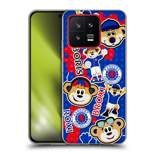 Rangers FC Crest Mascot Sticker Collage Soft Gel Case for Xiaomi 13 5G