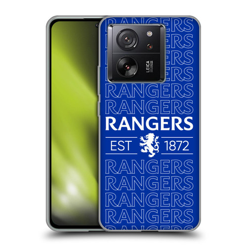 Rangers FC Crest Typography Soft Gel Case for Xiaomi 13T 5G / 13T Pro 5G