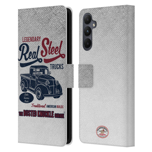 Busted Knuckle Garage Graphics Real Steel Leather Book Wallet Case Cover For Samsung Galaxy A05s