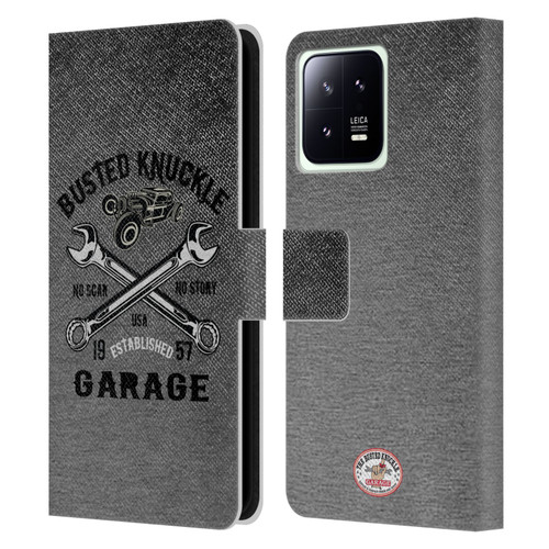 Busted Knuckle Garage Graphics No Scar Leather Book Wallet Case Cover For Xiaomi 13 5G