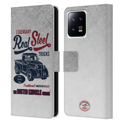 Busted Knuckle Garage Graphics Real Steel Leather Book Wallet Case Cover For Xiaomi 13 5G