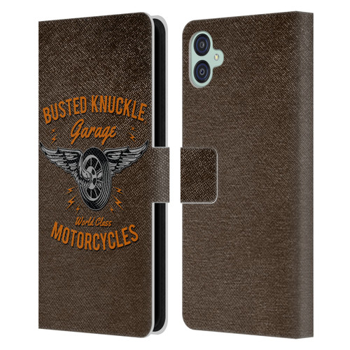Busted Knuckle Garage Graphics Motorcycles Leather Book Wallet Case Cover For Samsung Galaxy M04 5G / A04e