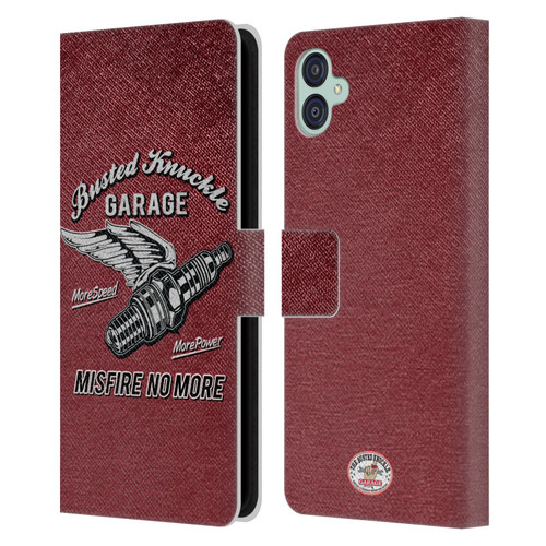 Busted Knuckle Garage Graphics Misfire Leather Book Wallet Case Cover For Samsung Galaxy M04 5G / A04e