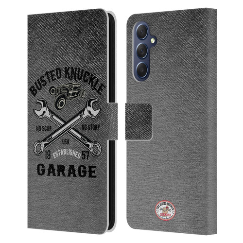 Busted Knuckle Garage Graphics No Scar Leather Book Wallet Case Cover For Samsung Galaxy M54 5G