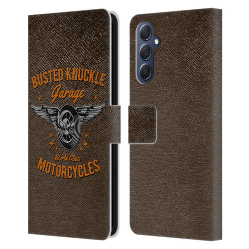 Busted Knuckle Garage Graphics Motorcycles Leather Book Wallet Case Cover For Samsung Galaxy M54 5G