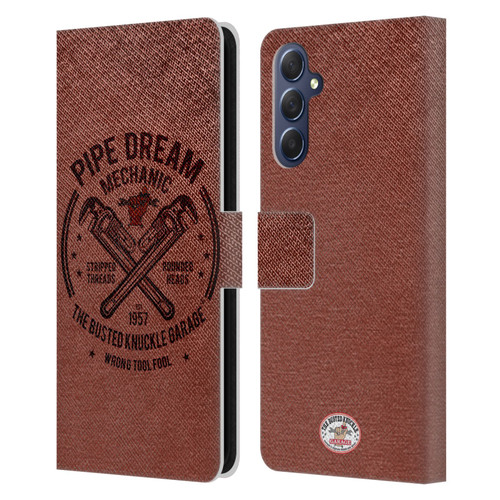 Busted Knuckle Garage Graphics Pipe Dream Leather Book Wallet Case Cover For Samsung Galaxy M54 5G