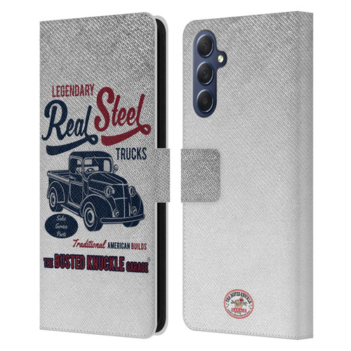 Busted Knuckle Garage Graphics Real Steel Leather Book Wallet Case Cover For Samsung Galaxy M54 5G