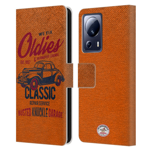 Busted Knuckle Garage Graphics Classic Leather Book Wallet Case Cover For Xiaomi 13 Lite 5G