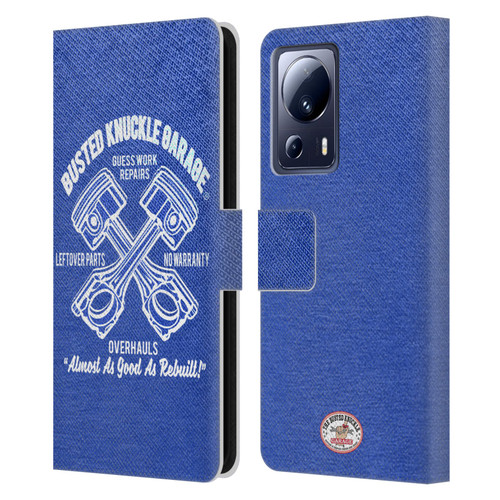 Busted Knuckle Garage Graphics Overhauls Leather Book Wallet Case Cover For Xiaomi 13 Lite 5G
