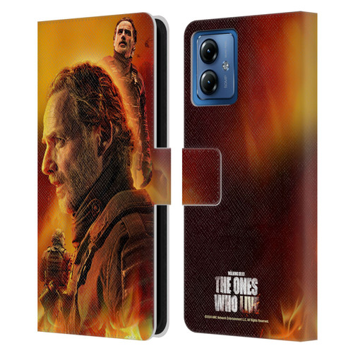 The Walking Dead: The Ones Who Live Key Art Rick Leather Book Wallet Case Cover For Motorola Moto G14