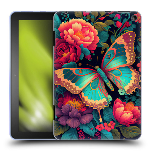 JK Stewart Art Butterfly And Flowers Soft Gel Case for Amazon Fire HD 8/Fire HD 8 Plus 2020