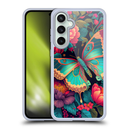 JK Stewart Art Butterfly And Flowers Soft Gel Case for Samsung Galaxy S23 FE 5G