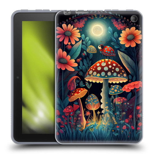 JK Stewart Graphics Ladybug On Mushroom Soft Gel Case for Amazon Fire 7 2022