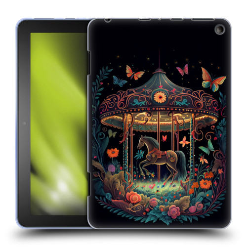JK Stewart Graphics Carousel Dark Knight Garden Soft Gel Case for Amazon Fire HD 8/Fire HD 8 Plus 2020